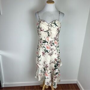 Lumier by Bariano Cream Floral Midi Dress Size M